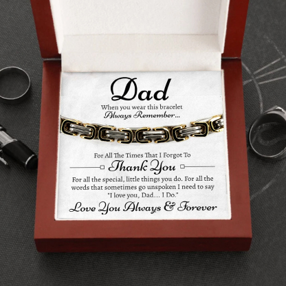 Father's Day Gifts Cuban Link Bracelet Stainless Steel Bracelet I Love You, Dad Sentimental Gift-Jessemade AU