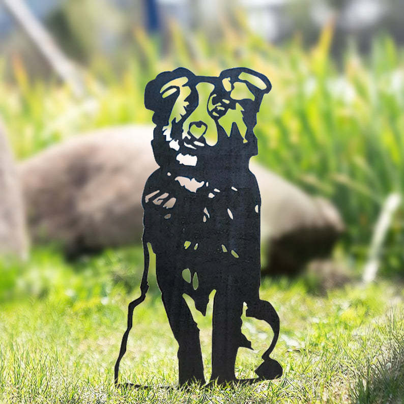 Australian Shepherd Metal Dog Silhouette Garden Yard Decoration-Jessemade AU