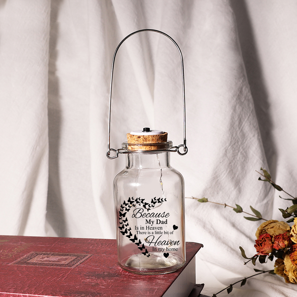 Memorial Jar Night Light "There Is A Little Bit of Heaven In My Home"-Jessemade AU