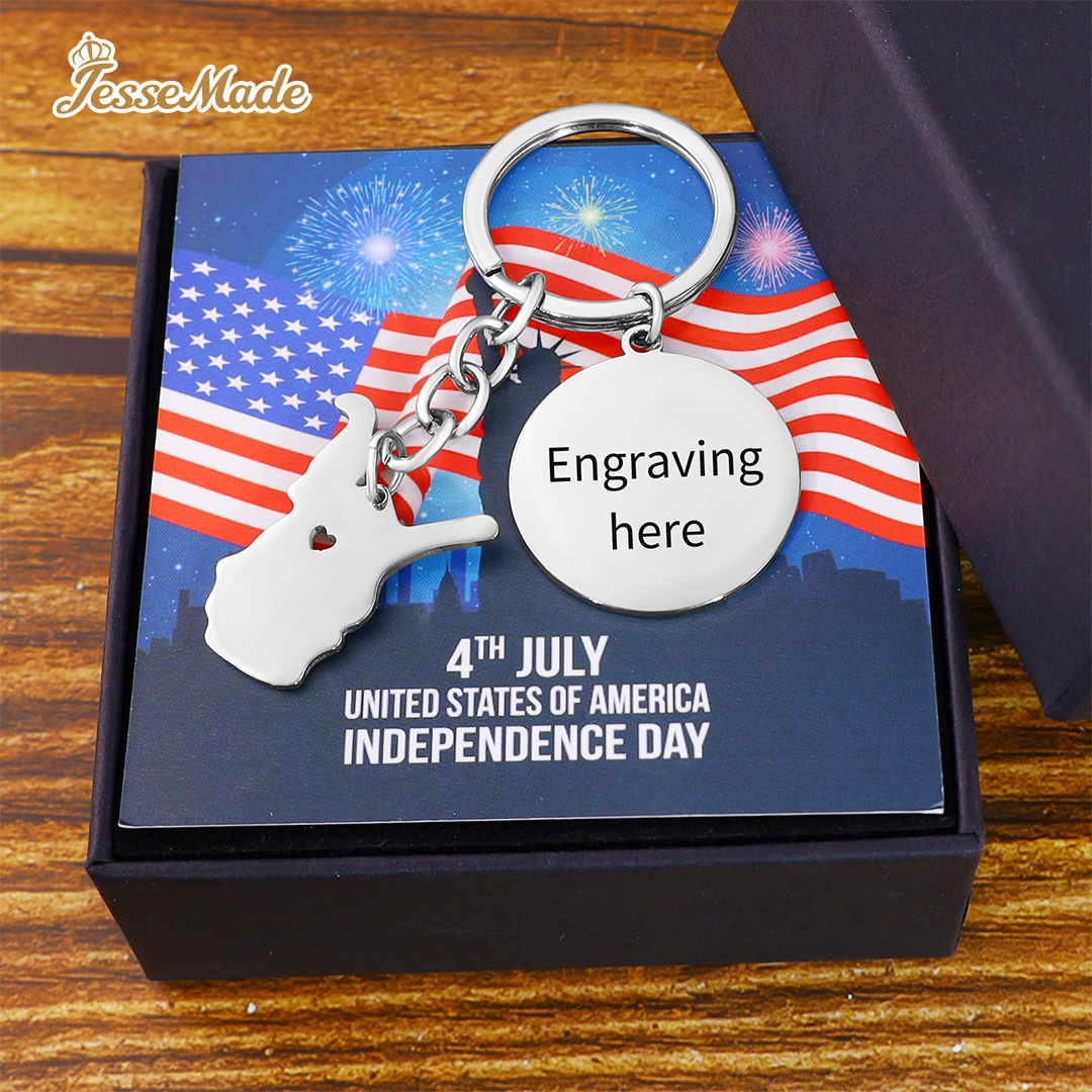 Personalised American state keychain Gifts For Him-Jessemade AU