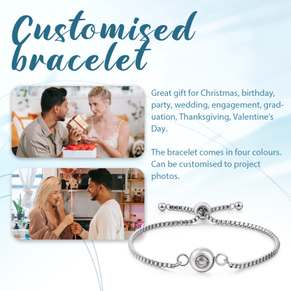 Personalised Projection Bracelet Custom Colourful Photo Bracelet Adjustable Couple Bracelet Personalised Gift for Her-Jessemade AU
