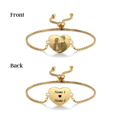 Personalised Photo Bracelets Custom Names Couple Bracelets-Jessemade AU