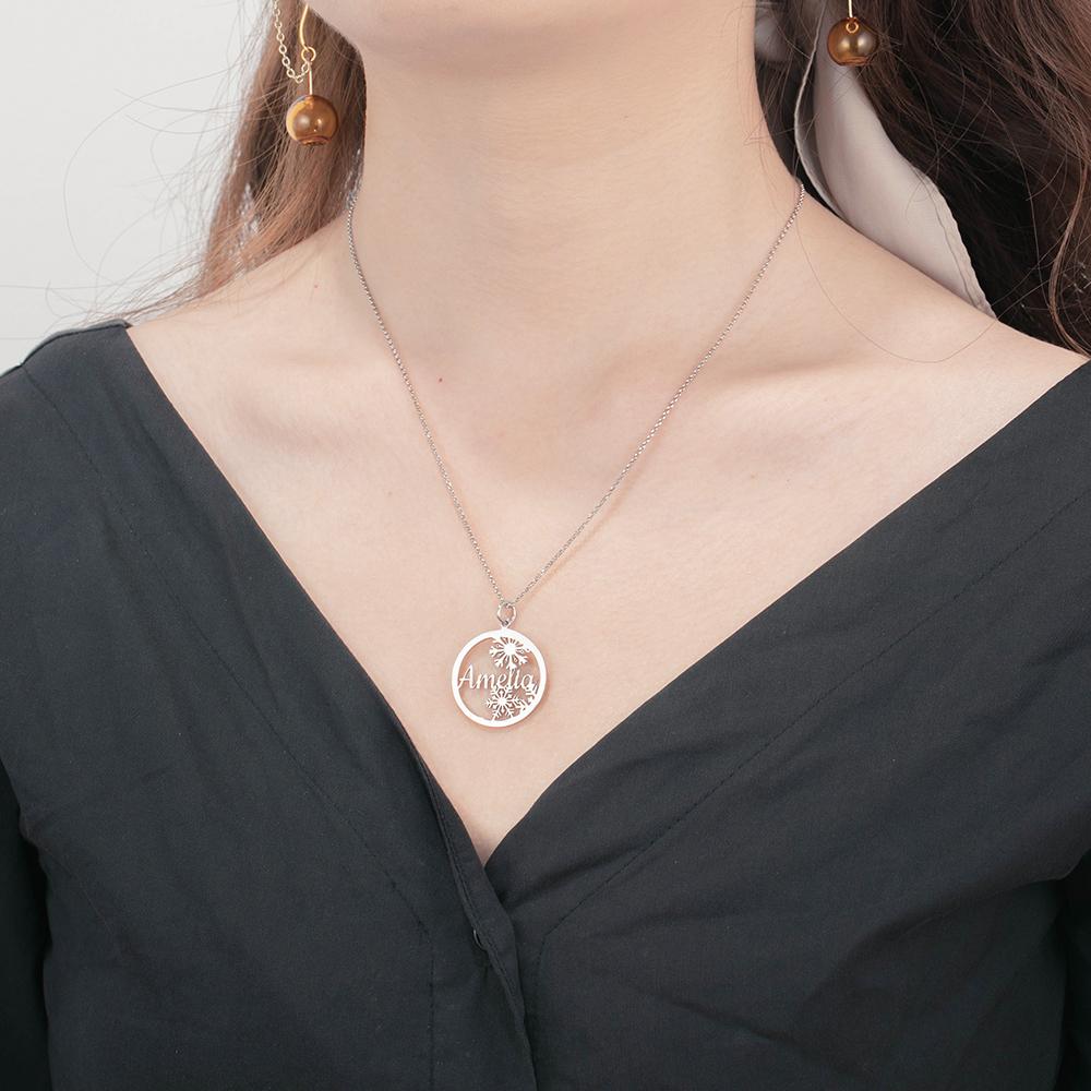 Personalised Snowflake Necklace Custom 1 Name Necklace Gift For Women-Jessemade AU