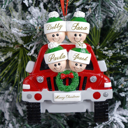 Personalised Family Car Christmas Tree Ornament with 6 Names Xmas Ornaments-Jessemade AU