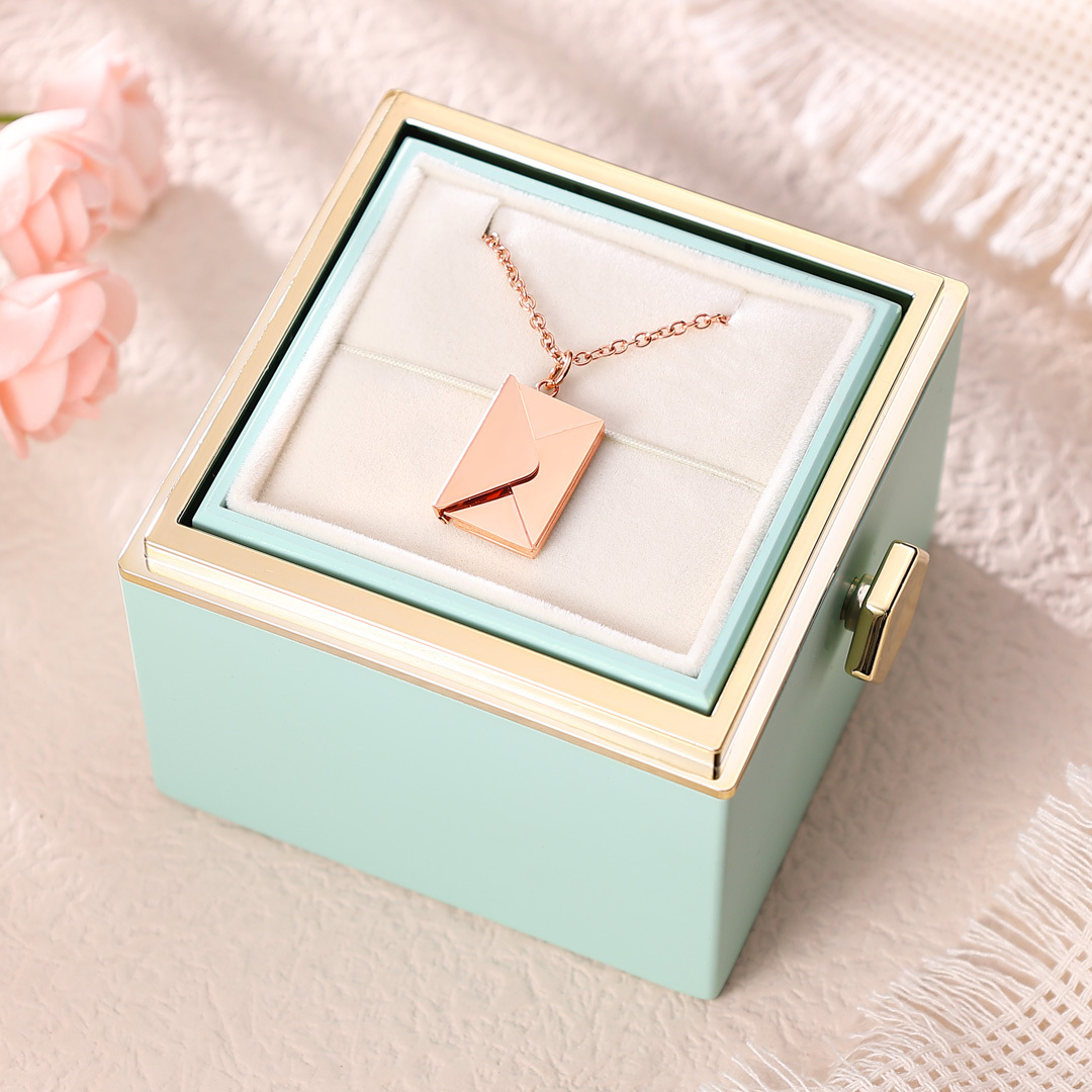 Personalised Envelope Locket Necklace Engrave Secret Love Letter Necklace Romantic Gifts-Jessemade AU