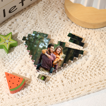 Personalised Spotify Code Heart Shape Building Blocks Puzzle Photo Brick Square Shape Puzzle DIY Gift - Single Layers-Jessemade AU