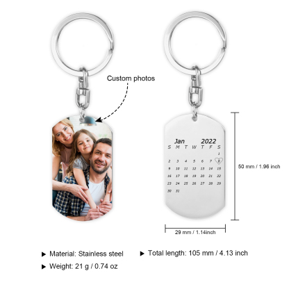 Personalised Photo Keychain with Engraving 1 Special Date Keyring Gifts for Love One-Jessemade AU