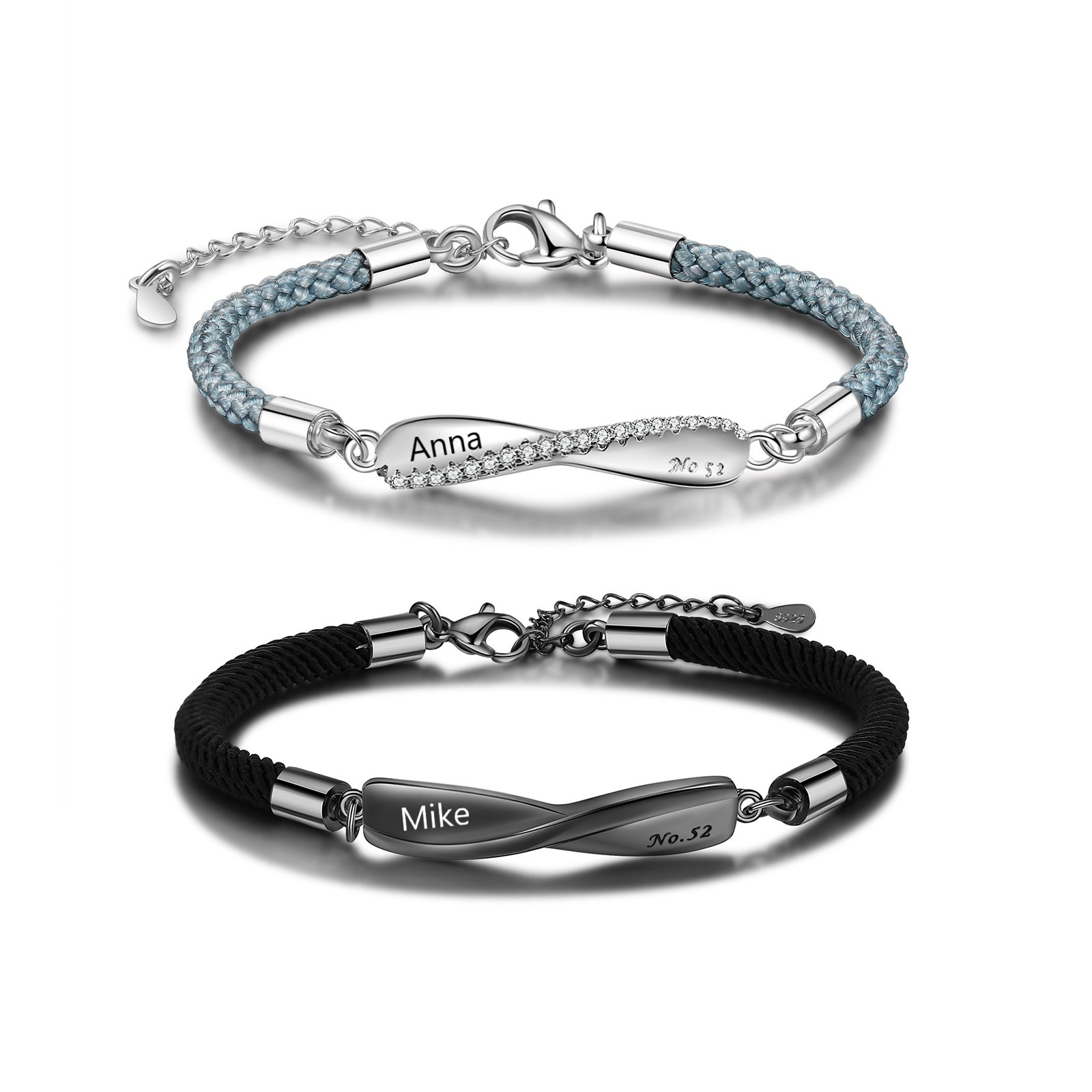 2023 Valentine's Day Gifts Personalised Matching Braided Couple Bracelets for Couple-Jessemade AU