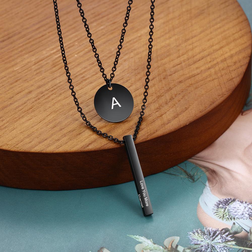 Personalised A-Z Letter Initial Vertical Bar Necklace-Jessemade AU
