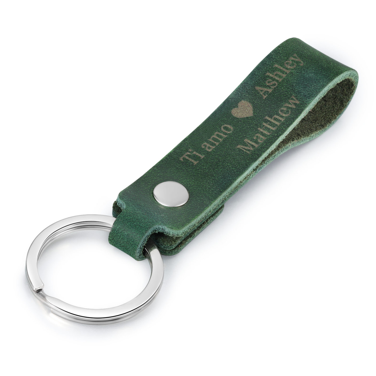 Personalised Leather Keychain Customised with 2 Names & Text Keyring Couple Keychain Gift for Him/her-Jessemade AU