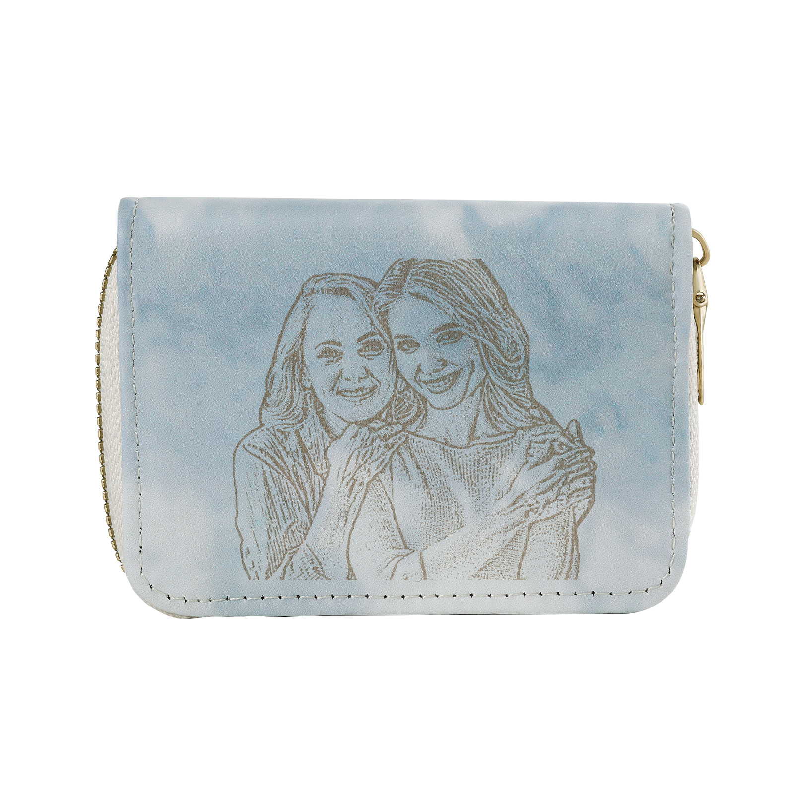 Personalised Women's Leather Wallet Custom Photo & Text Zipper Wallet Accordion Wallet Gift for Her-Jessemade AU