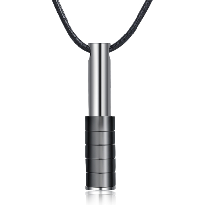 Personalised Vertical Cylinder Pendant Necklace with Beads Engraved 5 Names Men's Necklace for Him-Jessemade AU