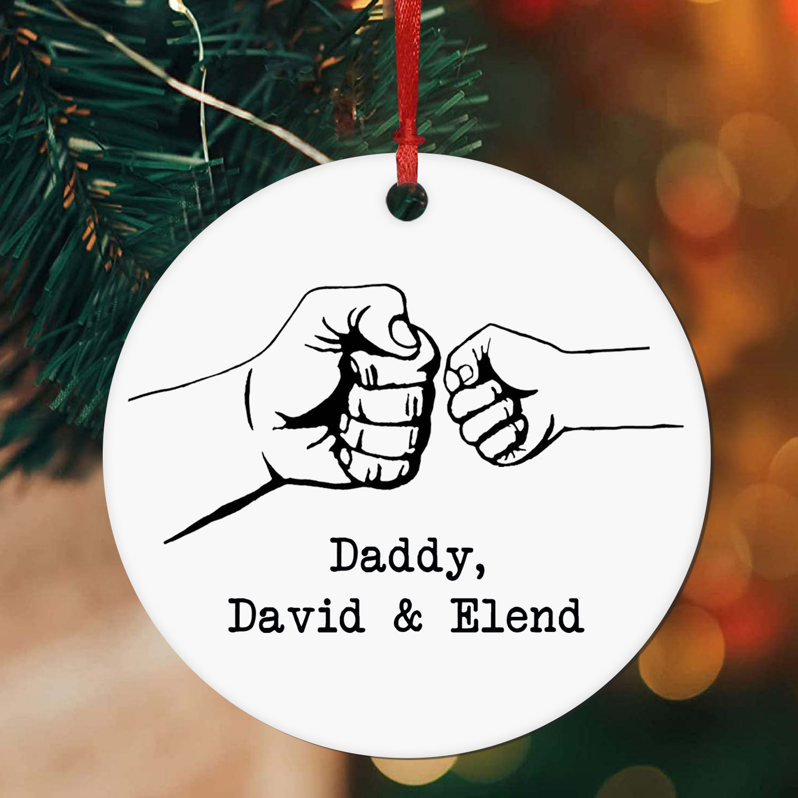 Personalised Christmas Tree Ornaments Wooden Fist Signs Christmas Pendant Custom Text Gifts for Family Friends-Jessemade AU
