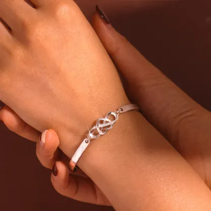 The Love Between Friends Is Forever Infinite Heart Bangle Bracelet-Jessemade AU