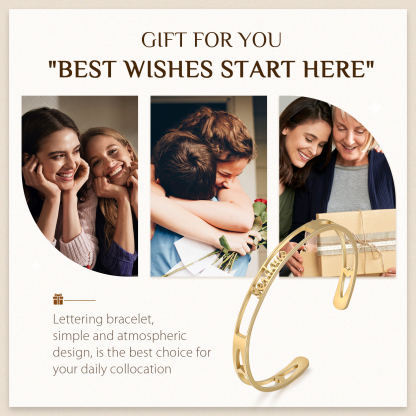 Personalised Name Bangle Bracelet Custom 1 Name Bracelet Gifts for Her-Jessemade AU