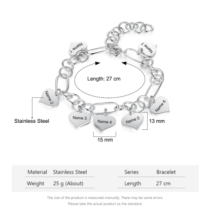 Heart Customised 2 names Bracelets-Jessemade AU
