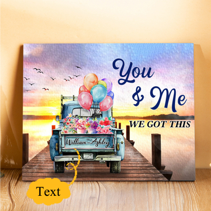 Personalised Wooden Plaque Custom Text Art Decorations Desktop Ornaments Couple Gifts - You & Me We Got This-Jessemade AU