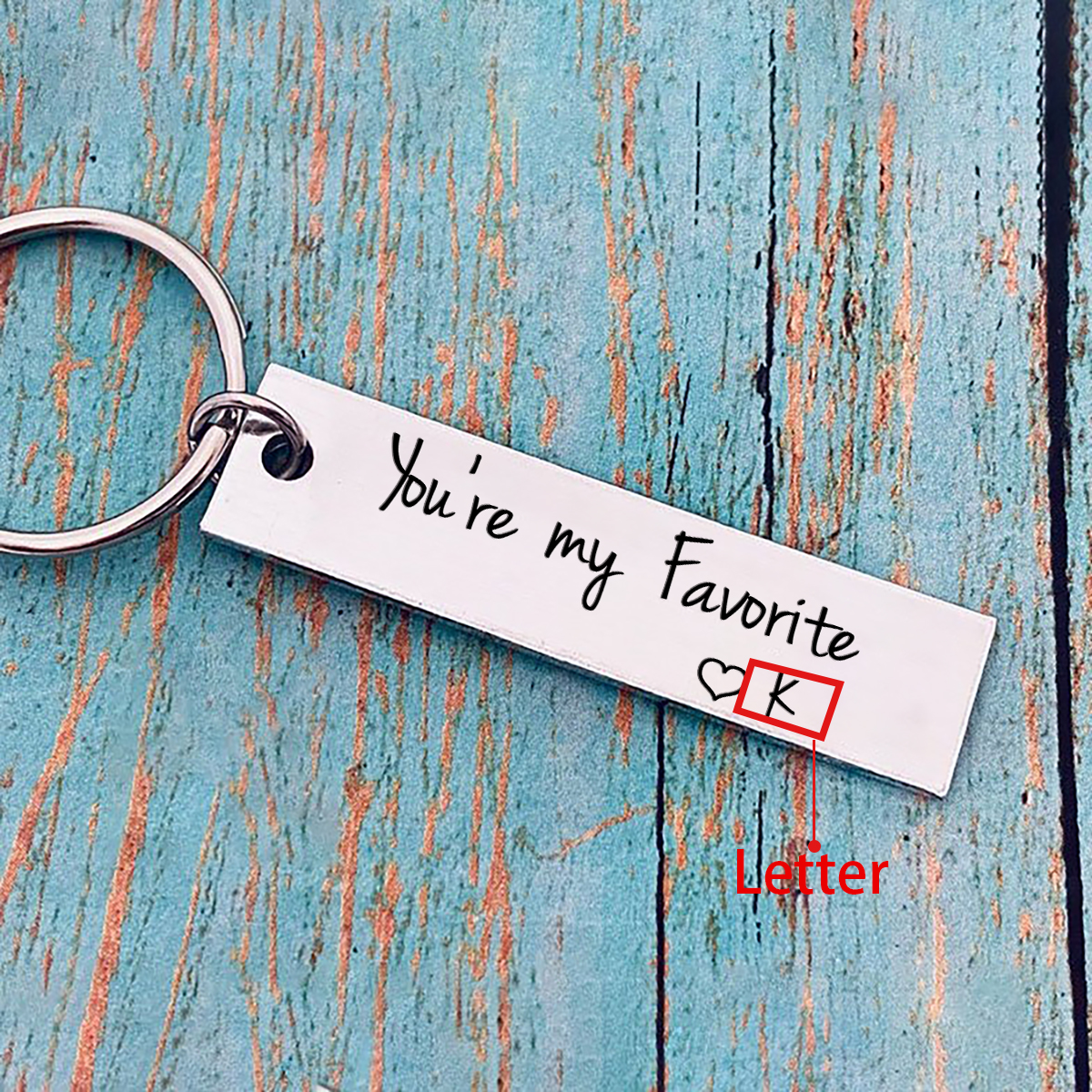 Personalised Couple Keychain Custom Letter Keyring "You're My Favourite" Valentine's Day Gifts-Jessemade AU