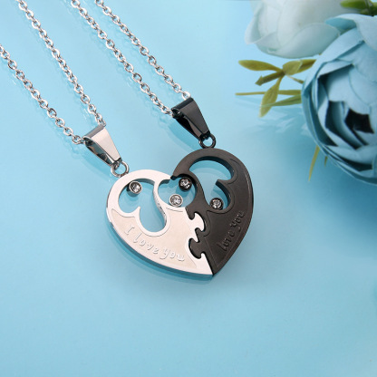 Couple Matching Necklace I Love You Necklace Valentine's Day Gifts for Couple-Jessemade AU