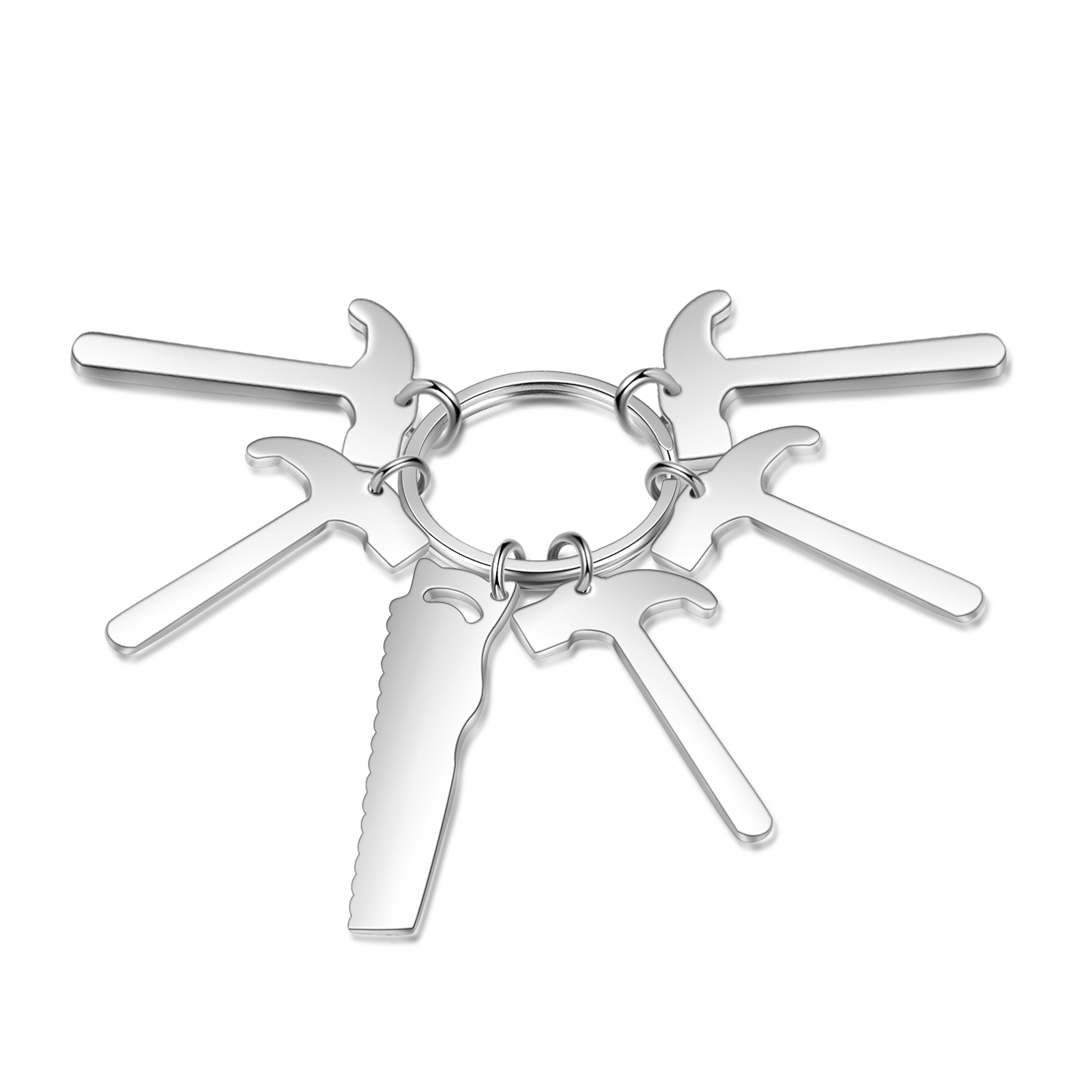 Father's Day Gifts Tool Keychain Personalised 5 Names Stainless Steel Keyring For Him-Jessemade AU