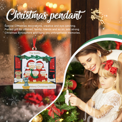 8 Names - Personalised Wooden Christmas Ornaments Customised Text & Date Xmas Decor Gifts for Family Friends-Jessemade AU