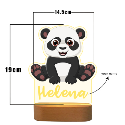 Personalised Name Acrylic Panda Night Light LED Lamp Gifts For Kids-Jessemade AU