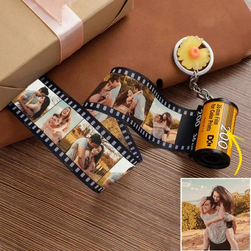 Personalised Film Camera Roll Keychain Custom 15 photos Keychain Gifts For Her
