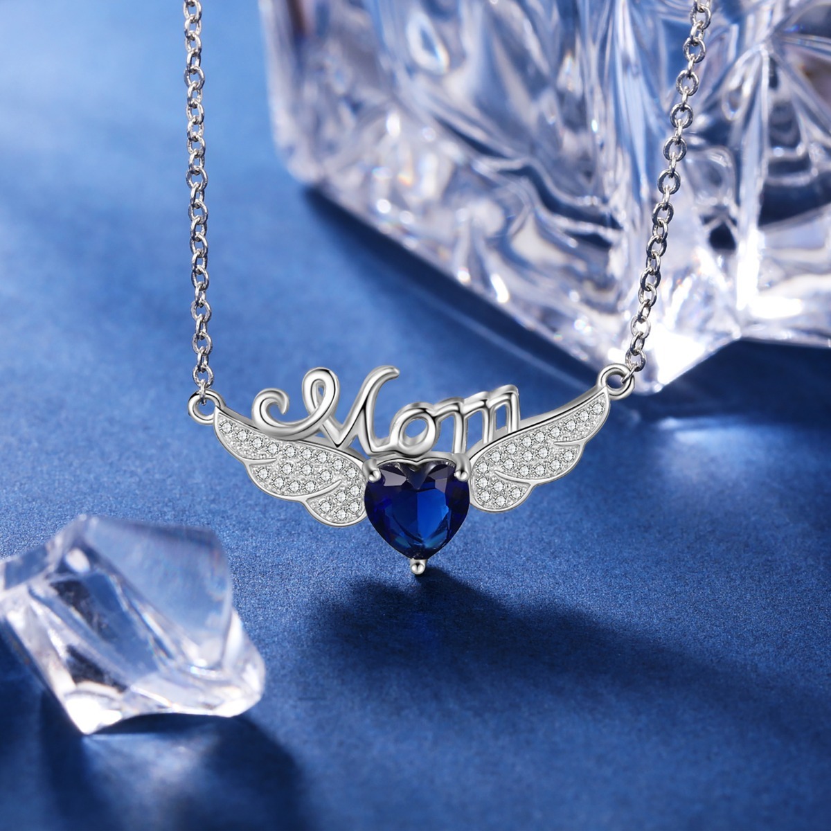Personalised Wings Necklace with Birthstone Engraved Name Gifts for Her-Jessemade AU