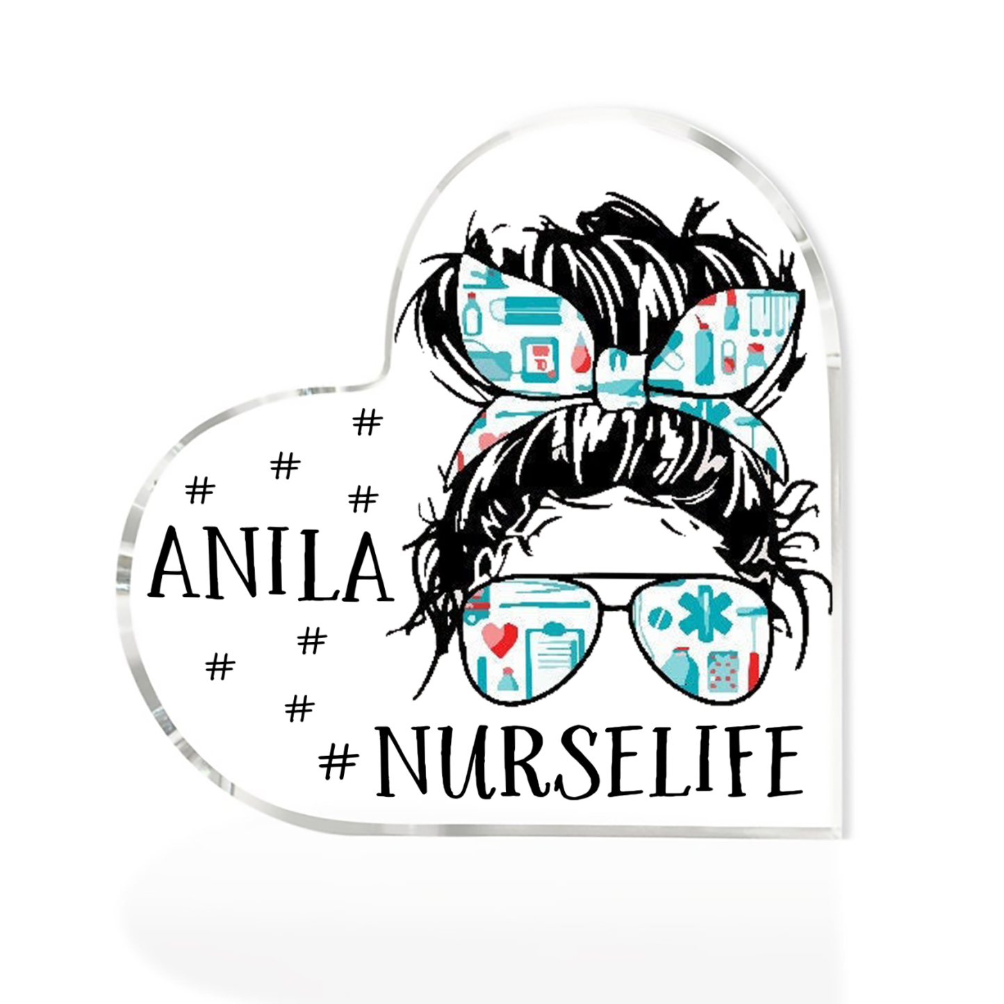Personalised Acrylic Heart Keepsake Custom Name Ornaments International Nurses Week Gifts for Nurse-Jessemade AU