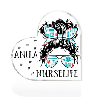 Personalised Acrylic Heart Keepsake Custom Name Ornaments International Nurses Week Gifts for Nurse-Jessemade AU