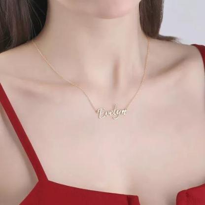 Personalised Necklace Custom 1 Name Necklace Gift For Women-Jessemade AU