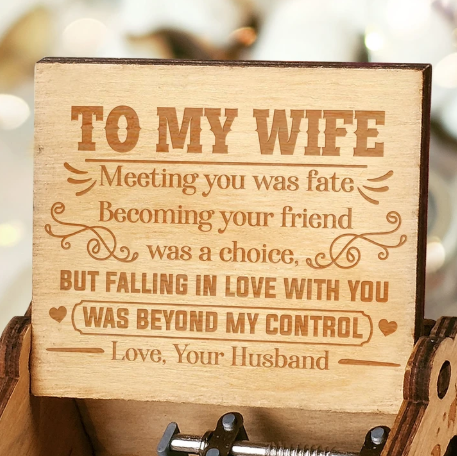 To My Wife-Exquisite Wooden Music Box From Husband To Wife-Jessemade AU