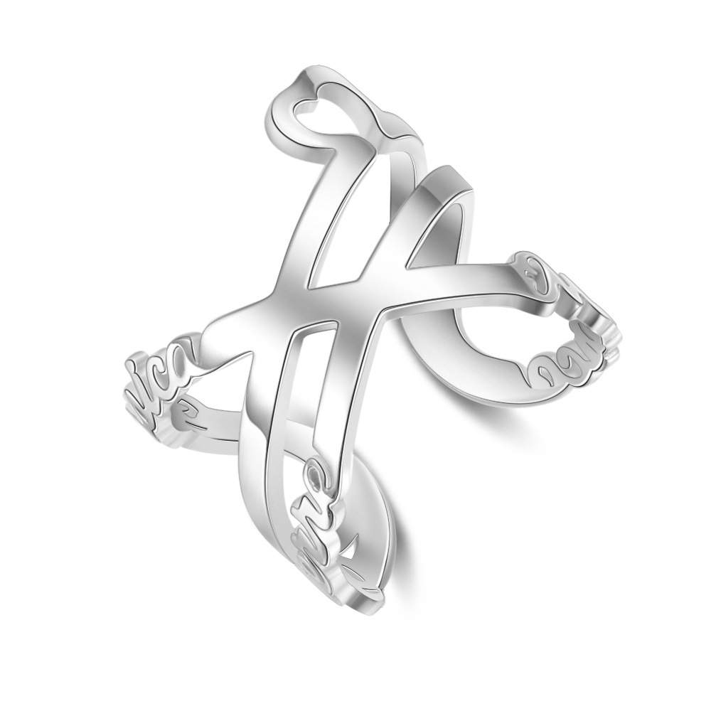 Personalised Ring Custom 3 Names Ring Best Gift For Women-Jessemade AU