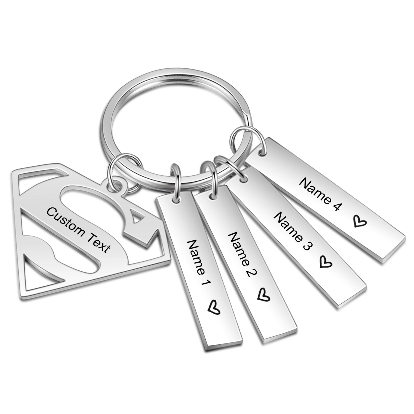 Custom Supermun Sign Keychain Engrave 4 Names Keyring For Mum-Jessemade AU
