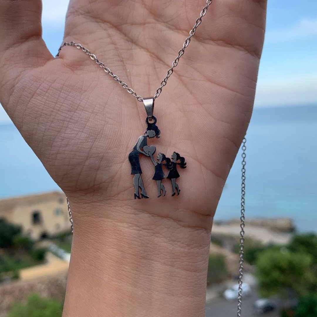 Women Necklace Mother & 2 Daughters Pendant Necklace Stainless Steel Mother's Day Gifts for Mum-Jessemade AU