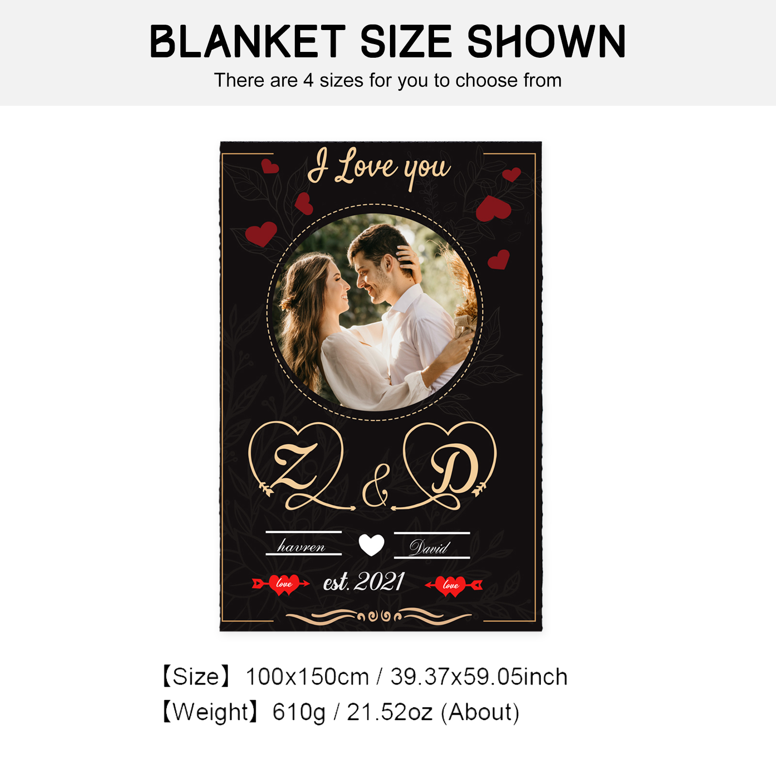 Personalised Couple Blanket Engrave Photo Sweet Gift For Her Him-Jessemade AU