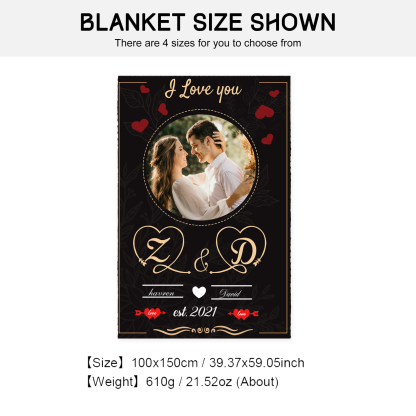 Personalised Couple Blanket Engrave Photo Sweet Gift For Her Him-Jessemade AU