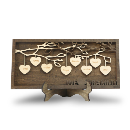 Custom Family Tree Sign Engrave 8 Names Wooden Family Frame Home Decor-Jessemade AU