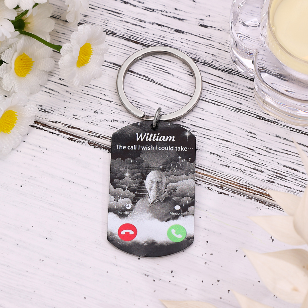 Personalised Photo & Name Keychain Memorial Gift "The Call I Wish I Could Take"-Jessemade AU