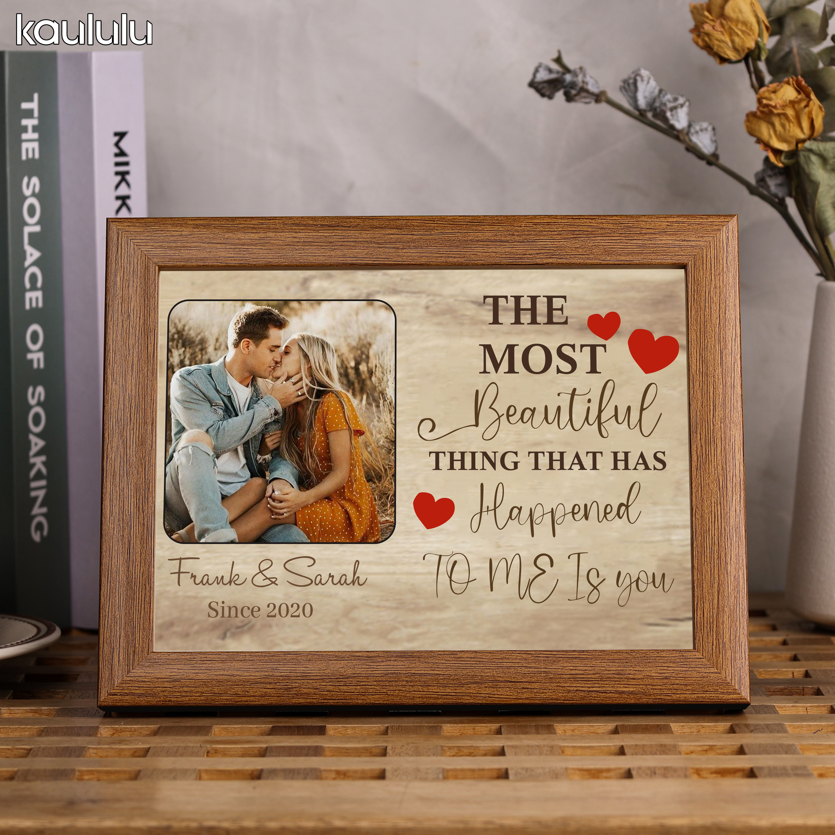 Personalised Couple Photo Frame Custom 2 Names & Date Frame Anniversary Gift For Him/Her - The Most Beautiful Thing That Has Happened To Me Is You -Jessemade AU