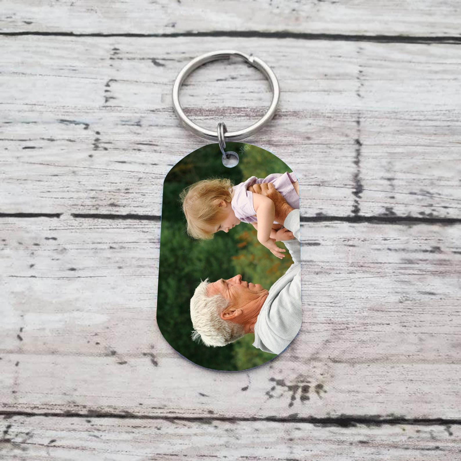 Memorial Grandpa Keychain Custom 1 Photo Keychain Memorial Gift - I have Angel in Heaven I call him Grandpa-Jessemade AU