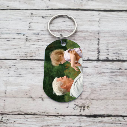 Memorial Grandpa Keychain Custom 1 Photo Keychain Memorial Gift - I have Angel in Heaven I call him Grandpa-Jessemade AU