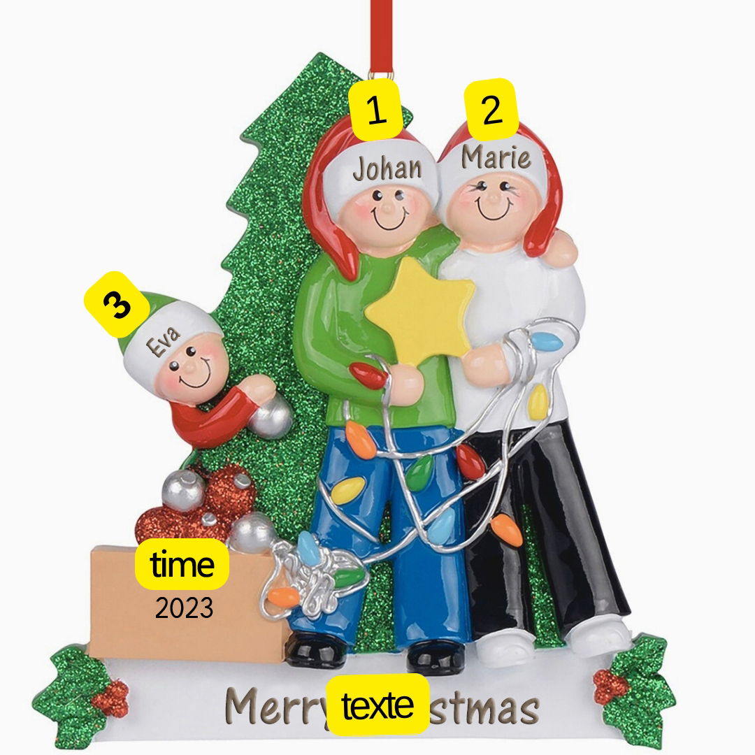 Personalised Family Christmas Ornament Custom 5 Names Hanging Ornament Gifts For Family-Jessemade AU