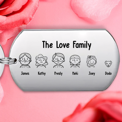 Personalised Name Keychain Stainless Steel Keychain Silver Gift for Family-Jessemade AU
