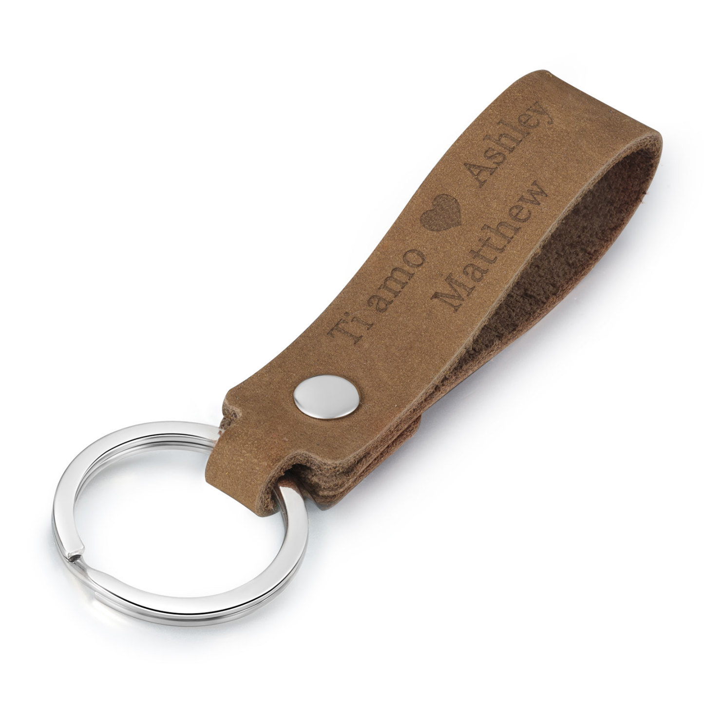 Personalised Leather Keychain Customised with 2 Names & Text Keyring Couple Keychain Gift for Him/her-Jessemade AU