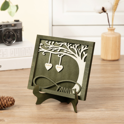 Custom Family Tree Sign with 2 Names Wooden Keepsake Gifts-Jessemade AU