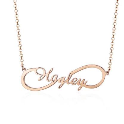 Personalised Infinity Necklace Custom 1 Name Necklace Gift For Women-Jessemade AU