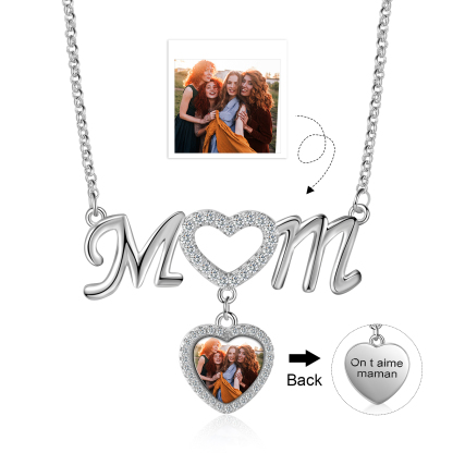 Mother's Day Gifts Personalised Mom Necklace Custom 1 Photo Heart Necklace for Mom-Jessemade AU