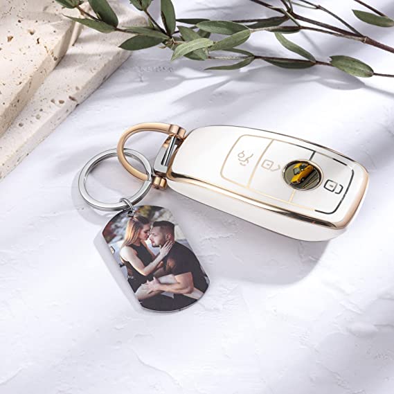 Personalised Photo Keychain with Name for Couple "Drive Safe I Need You Here with Me"-Jessemade AU