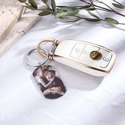 Personalised Photo Keychain with Name for Couple "Drive Safe I Need You Here with Me"-Jessemade AU